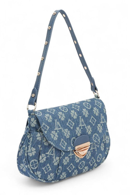 Sac à bandoulière en denim jacquard