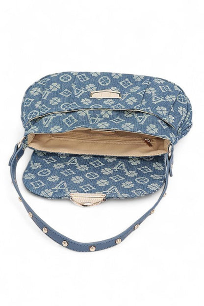 Sac à bandoulière en denim jacquard