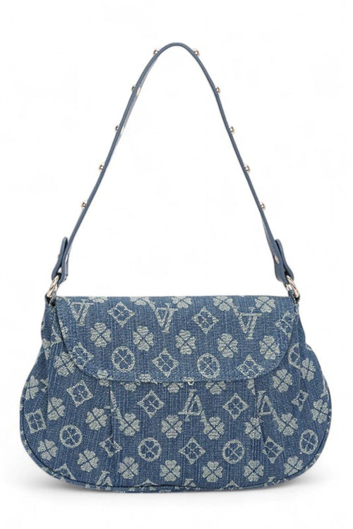 Sac à bandoulière en denim jacquard