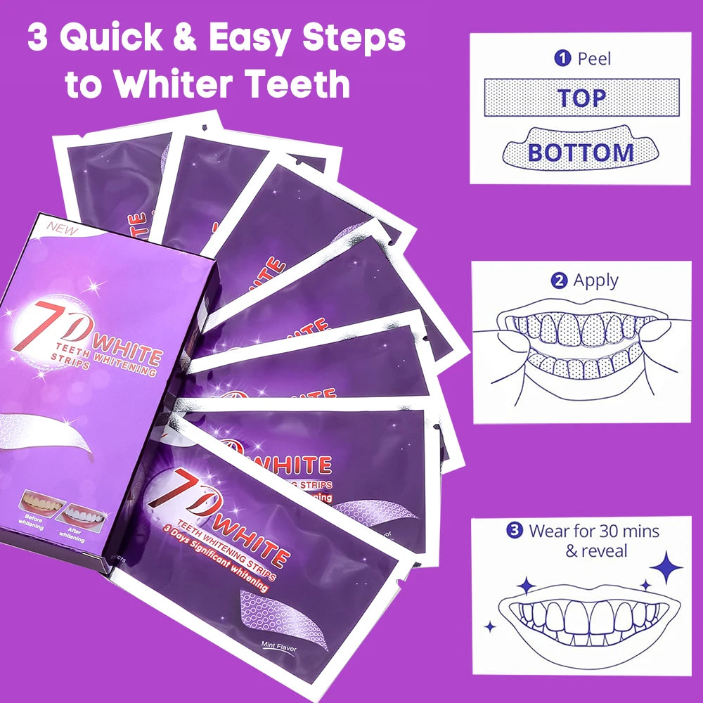 Bande de blanchiment des dents violettes