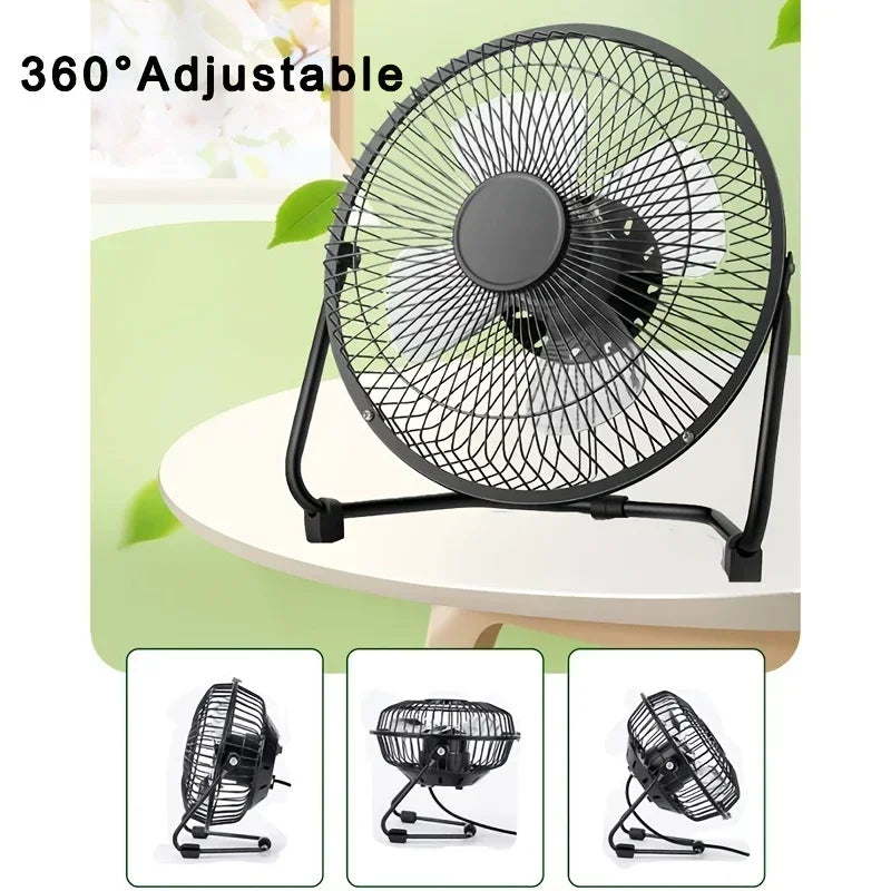 Ventilateur de bureau alimenté par USB 4/6/8 pouces 2 vitesses réglables 4 pales 360 °   Ventilateur électrique portatif de rotation pour l'ordinateur de bureau à domicile