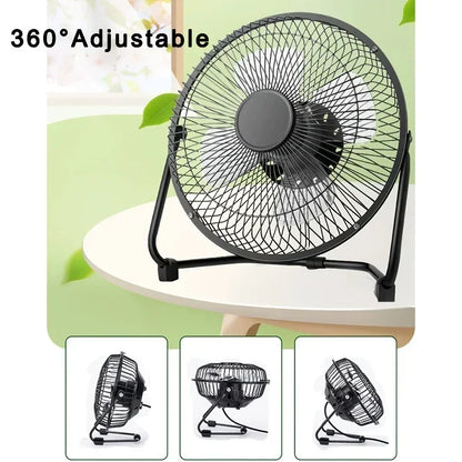 Ventilateur de bureau alimenté par USB 4/6/8 pouces 2 vitesses réglables 4 pales 360 °   Ventilateur électrique portatif de rotation pour l'ordinateur de bureau à domicile