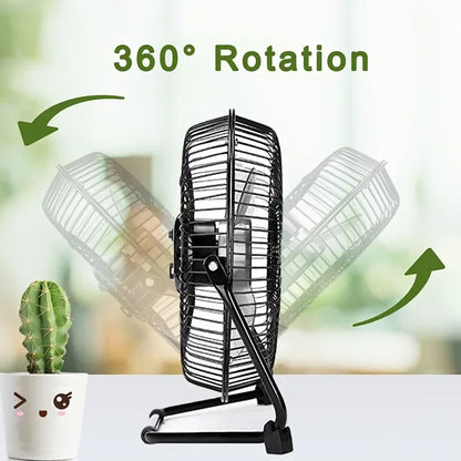 Ventilateur de bureau alimenté par USB 4/6/8 pouces 2 vitesses réglables 4 pales 360 °   Ventilateur électrique portatif de rotation pour l'ordinateur de bureau à domicile