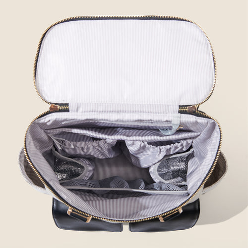 Sac à dos à langer à motif pied-de-poule